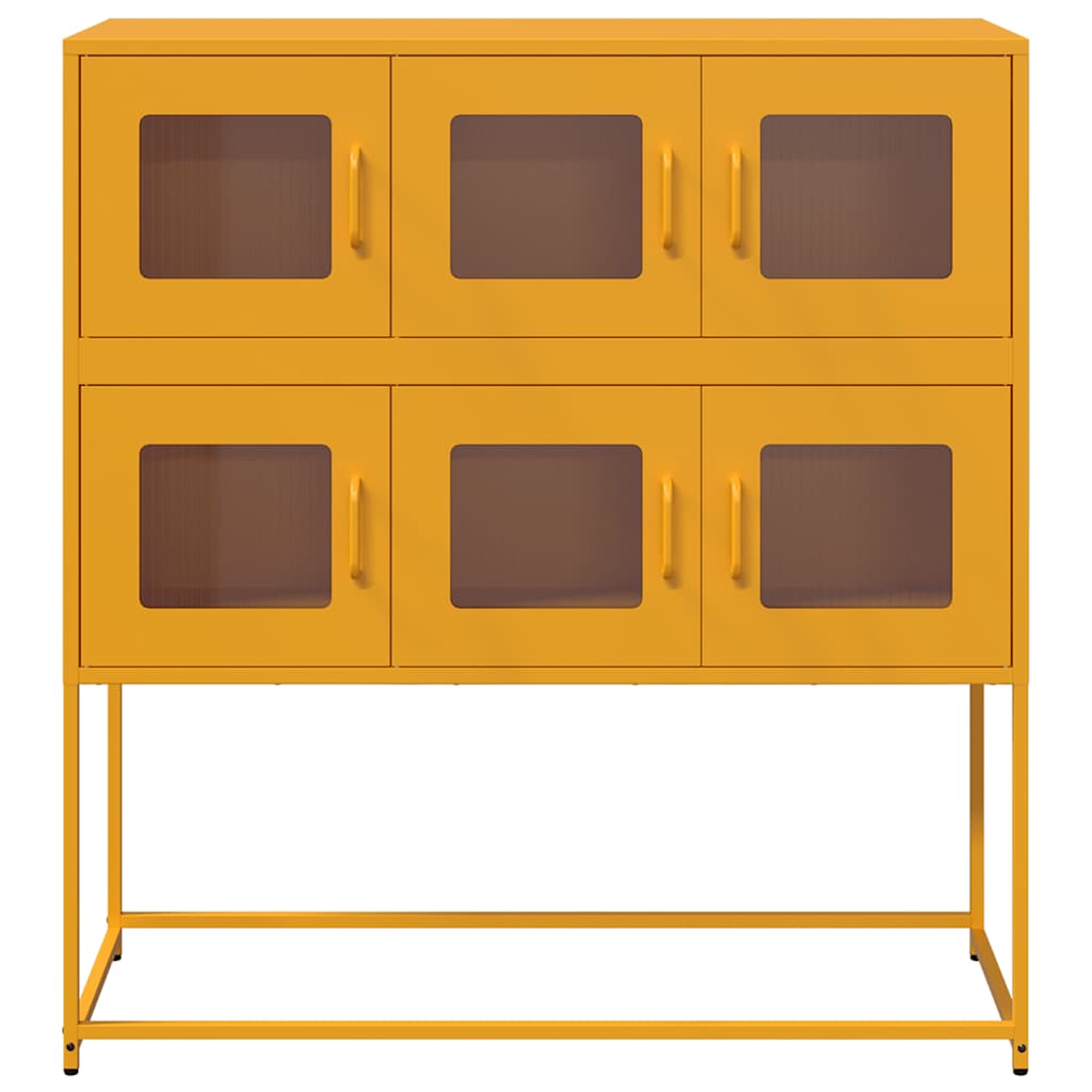Sideboard Senfgelb 100,5x39x107 cm Kaltgewalzter Stahl