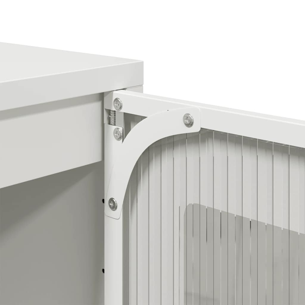 Sideboard Weiß 100,5x39x107 cm Kaltgewalzter Stahl