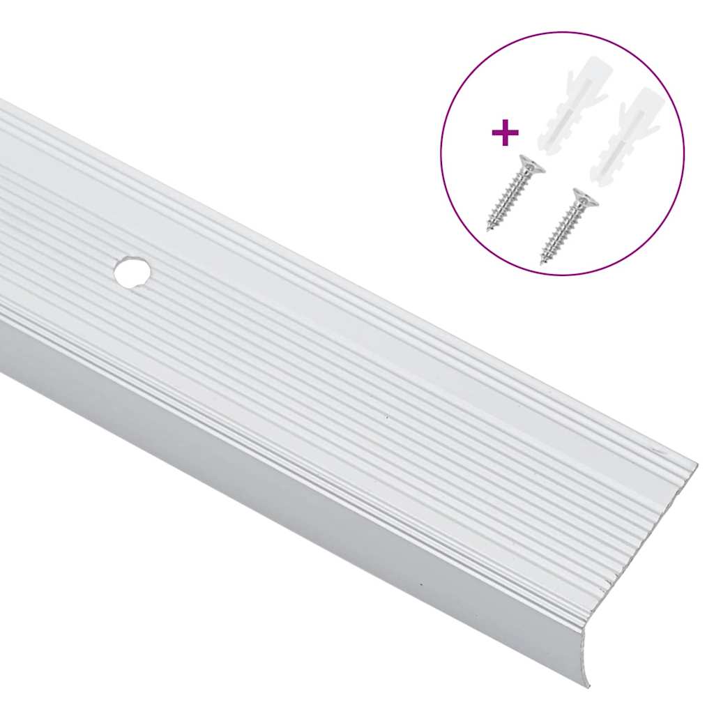 Treppenkantenprofile 10 pcs Silber 67 x 3 x 2 cm Aluminium