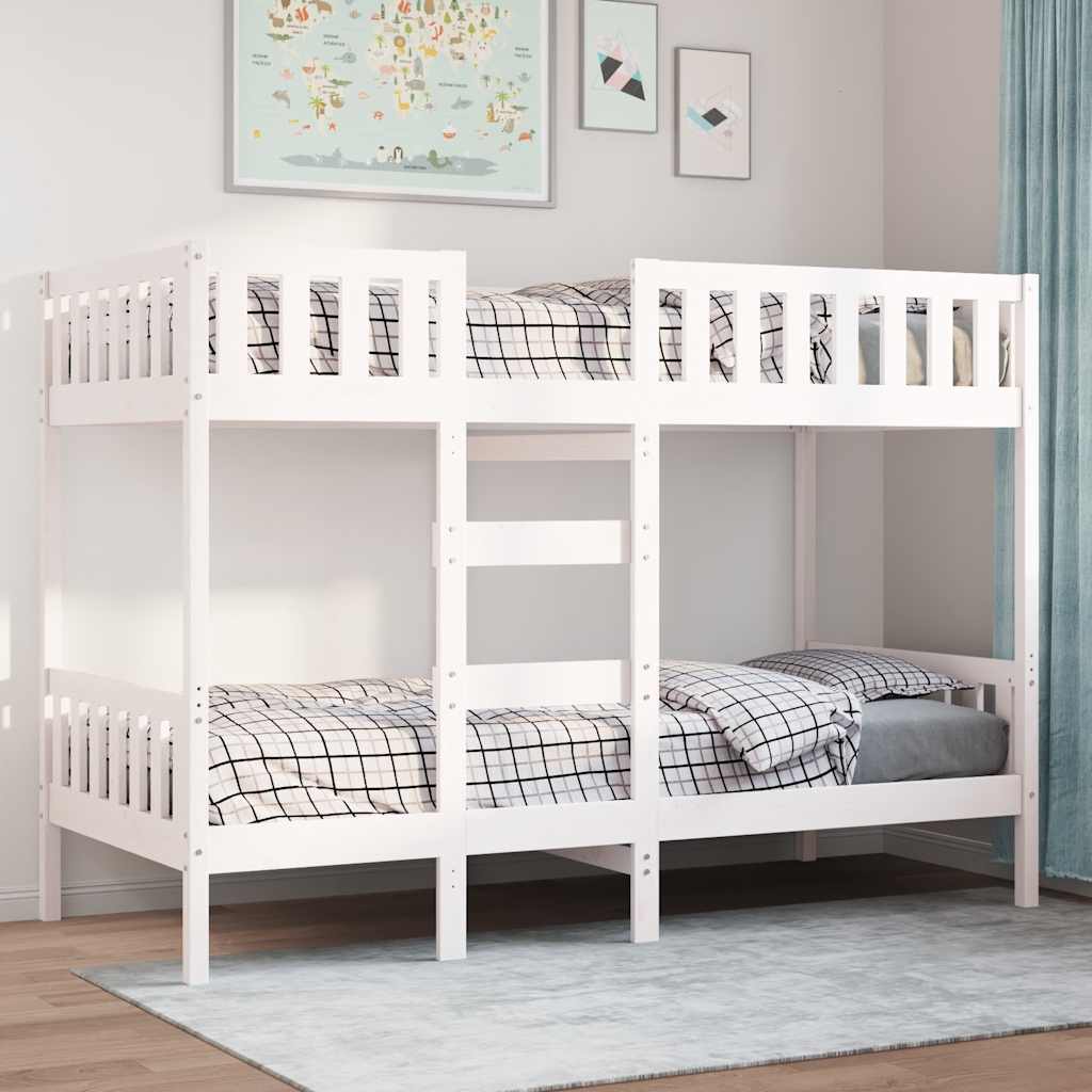 Etagenbett Weiß 75x190 cm Massivholz Kiefer