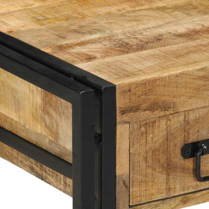 Nachttische 2 Stk. 40x40x50 cm Raues Massivholz Mango