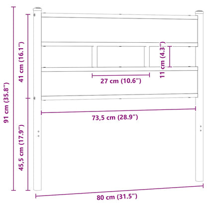 Ersatz-Kopfteil Räuchereiche 75 cm Eisen und Holzwerkstoff