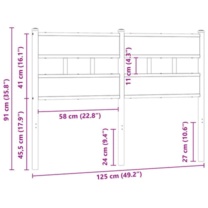 Ersatz-Kopfteil Braun Eichen-Optik 120 cm Stahl und Holzwerkstoff
