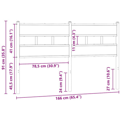 Ersatz-Kopfteil Braun Eichen-Optik 160 cm Stahl und Holzwerkstoff