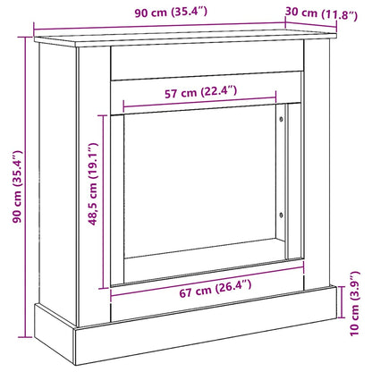 Kaminumrandung Artisan-Eiche 90x30x90 cm Holzwerkstoff
