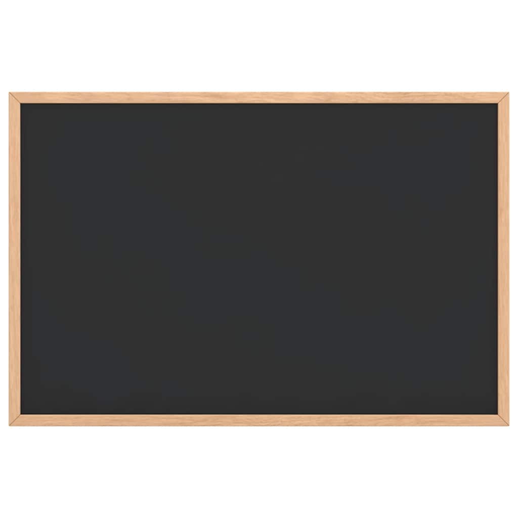 Kreidetafel mit Rahmen aus massivem Kiefernholz Schwarz 60 x 40 cm