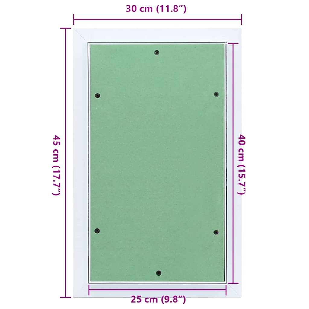 Zugangsklappe Grün und Silber 30 x 45 cm