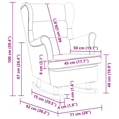 Schaukelsessel Hellgrau 74x90x102 cm Stoff