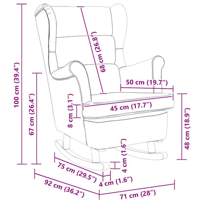 Schaukelsessel Dunkelgrün 74x90x102 cm Stoff