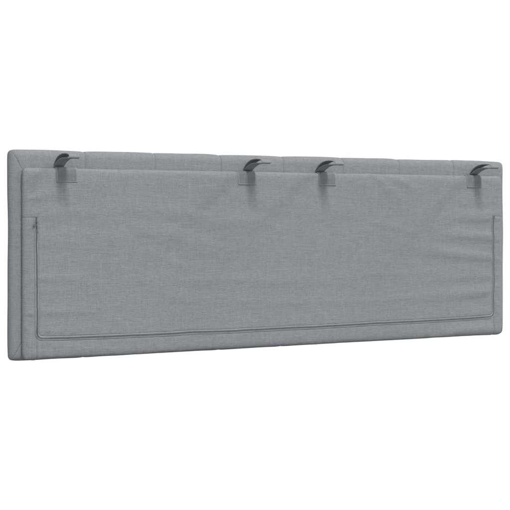 Kopfteil-Kissen "Hanko" Hellgrau 120 cm Stoff
