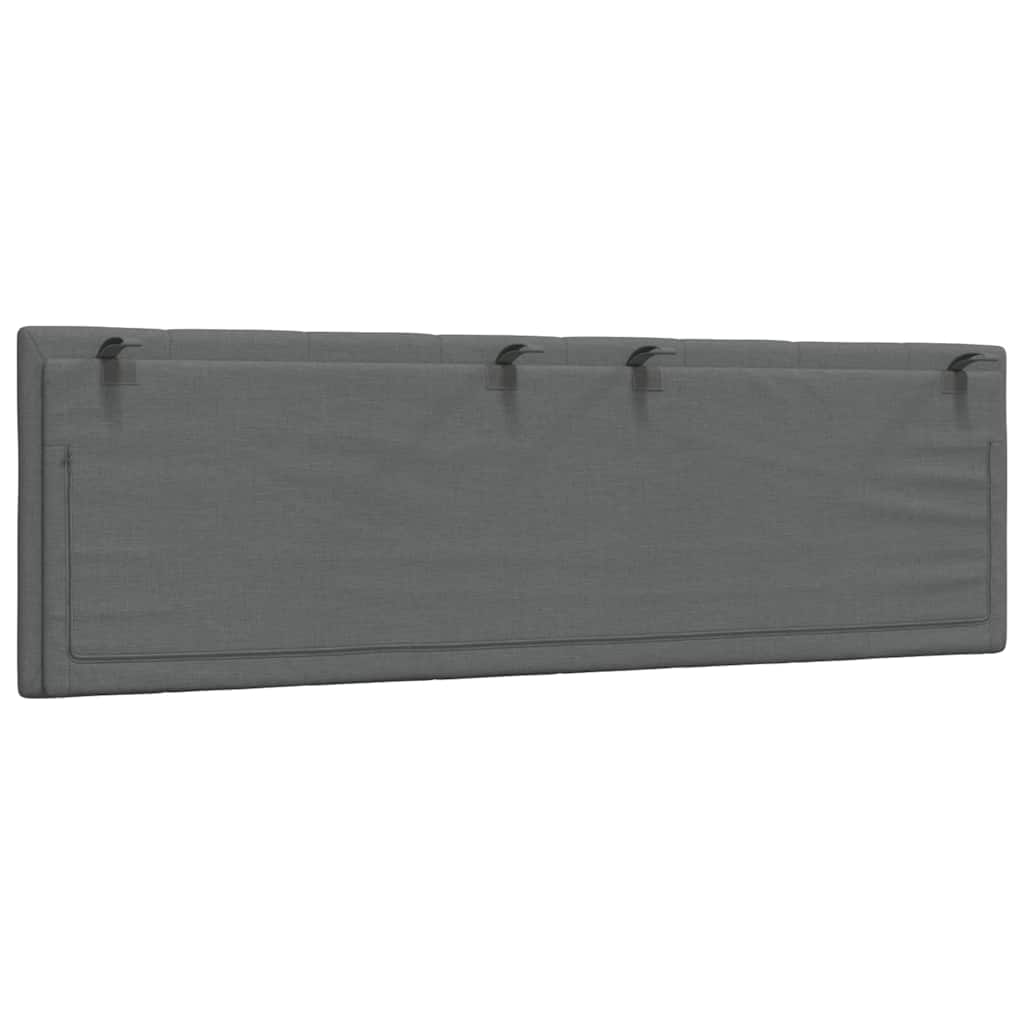 Kopfteil-Kissen "Hanko" Dunkelgrau 160 cm Stoff