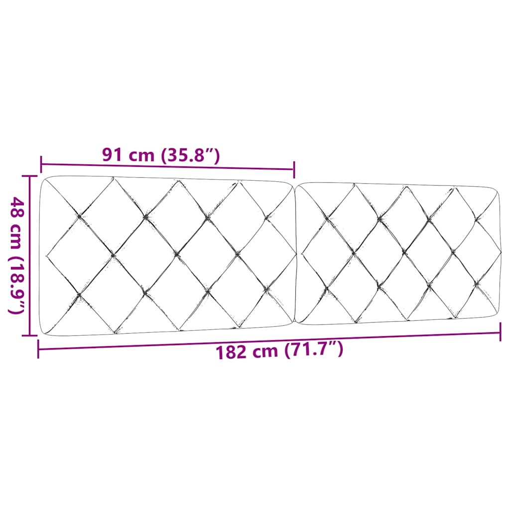 Kopfteil-Kissen Schwarz 180 cm Stoff