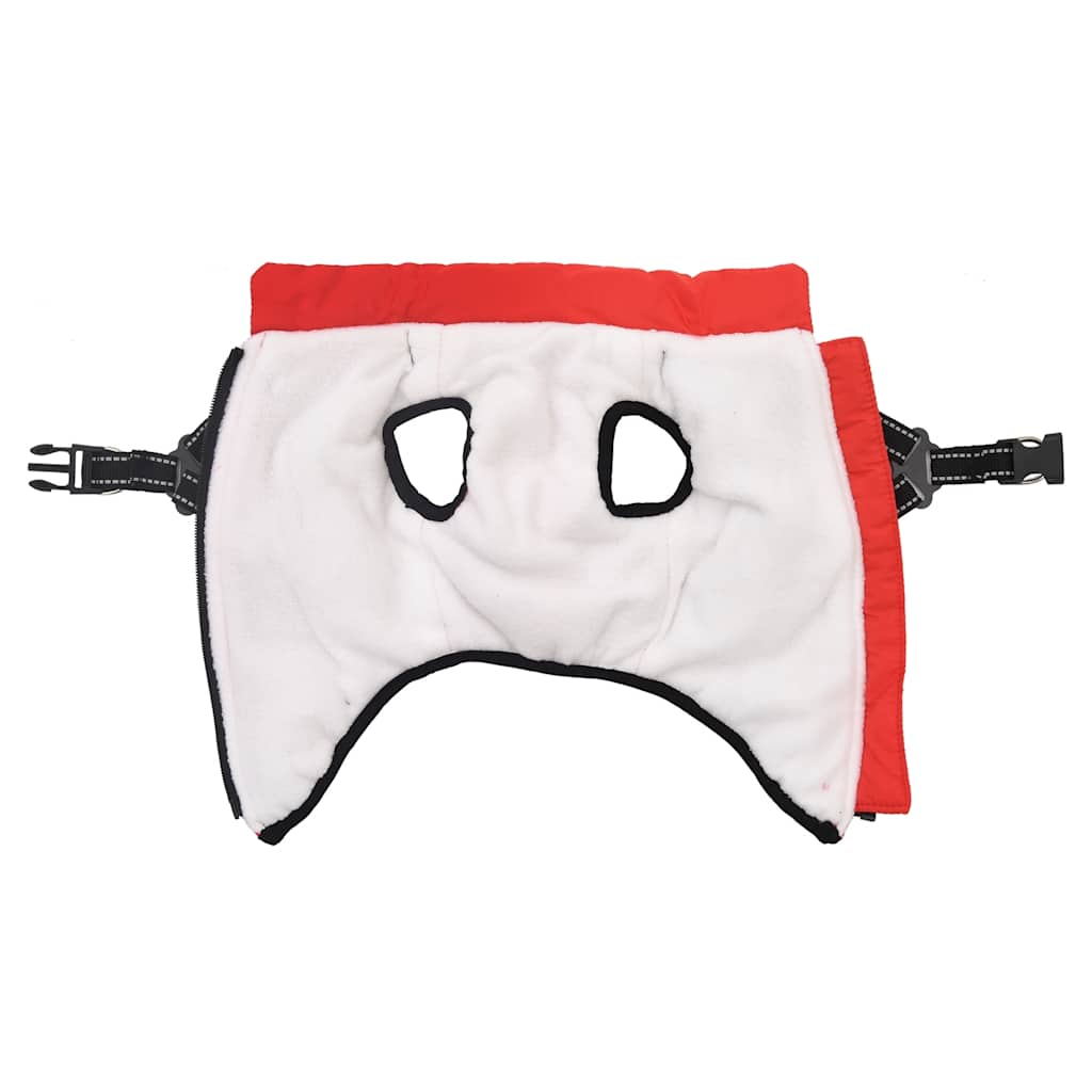 Hundemantel mit Geschirr Wasserdicht Reflektierend Rot L36