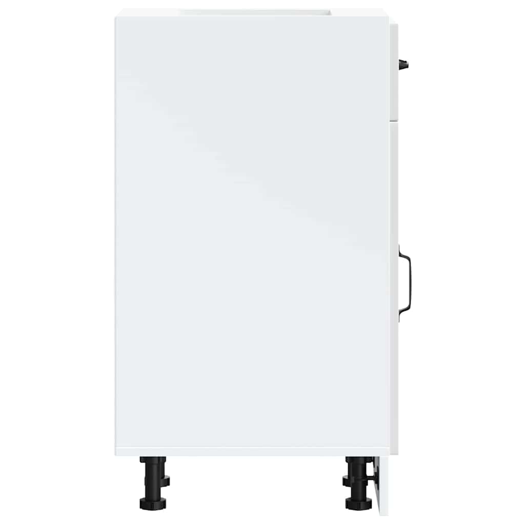 Küchenunterschrank Kalmar Hochglanz-Weiß Holzwerkstoff