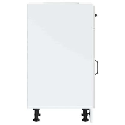 Küchenunterschrank Kalmar Hochglanz-Weiß Holzwerkstoff