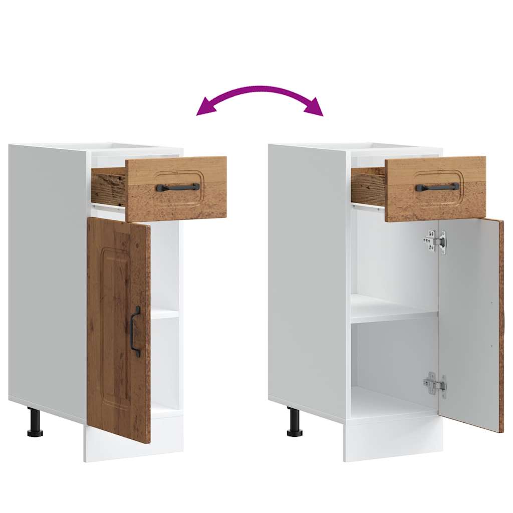 Küchenunterschrank Kalmar Altholz-Optik Holzwerkstoff