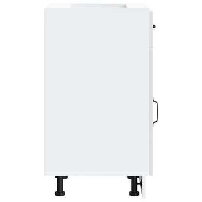 Küchenunterschrank Kalmar Hochglanz-Weiß Holzwerkstoff