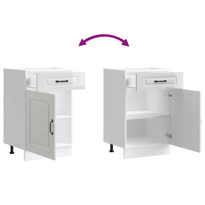 Küchenunterschrank Kalmar Hochglanz-Weiß Holzwerkstoff