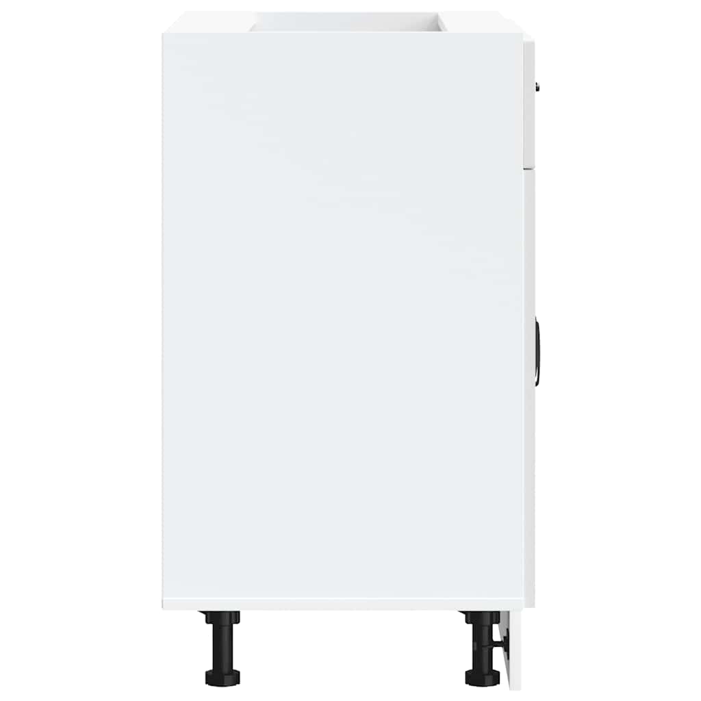 Küchenunterschrank Kalmar Hochglanz-Weiß Holzwerkstoff