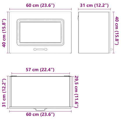 Küchen-Hängeschrank Kalmar Betongrau Holzwerkstoff