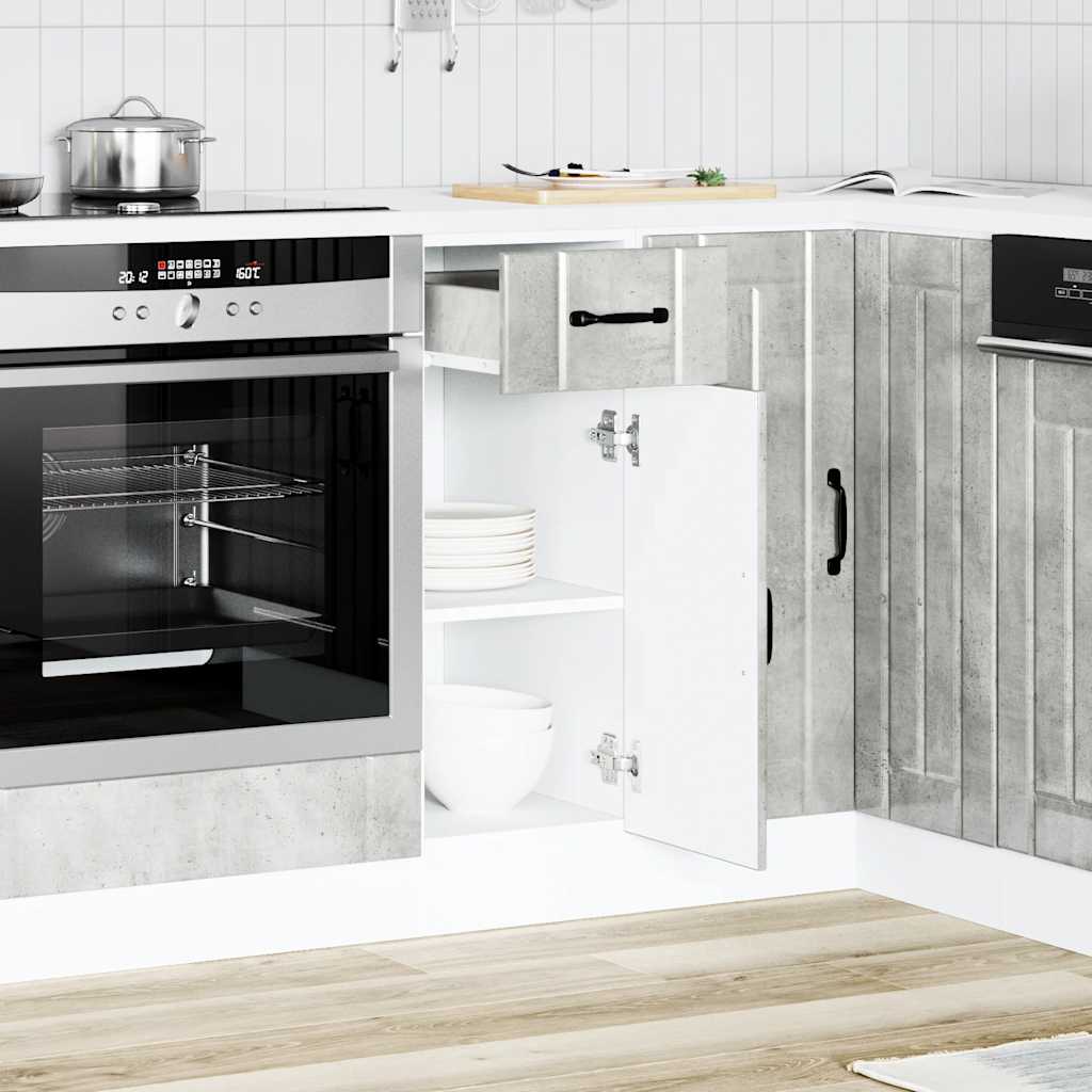 Küchen-Unterschrank Lucca Betongrau Holzwerkstoff