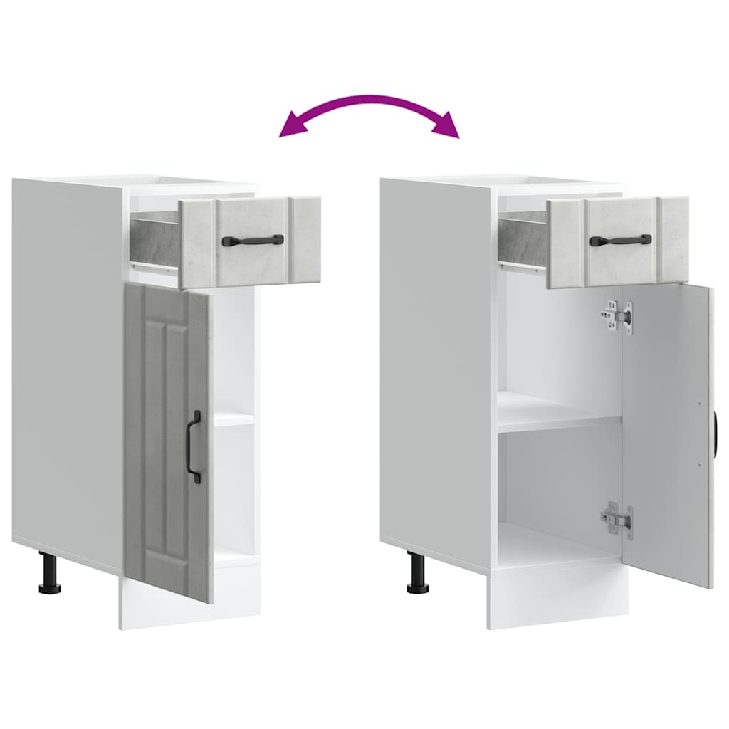 Küchen-Unterschrank Lucca Betongrau Holzwerkstoff