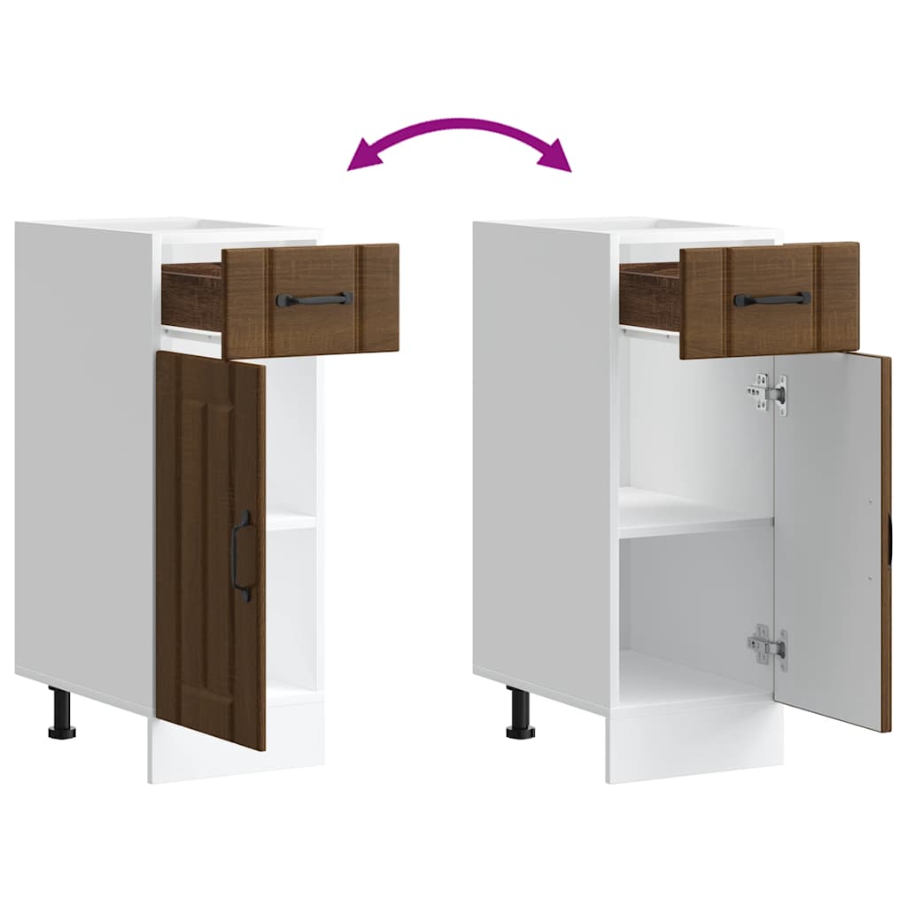 Küchen-Unterschrank Lucca Braun Eichen-Optik Holzwerkstoff