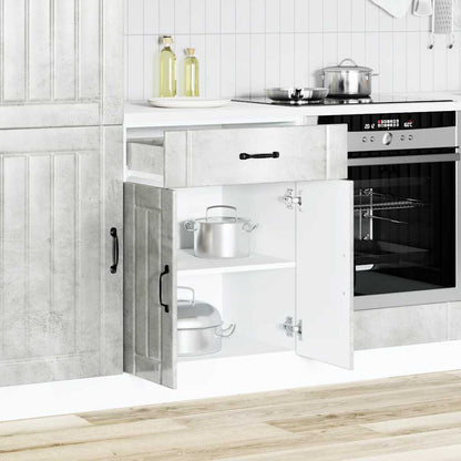 Küchen-Unterschrank Lucca Betongrau Holzwerkstoff