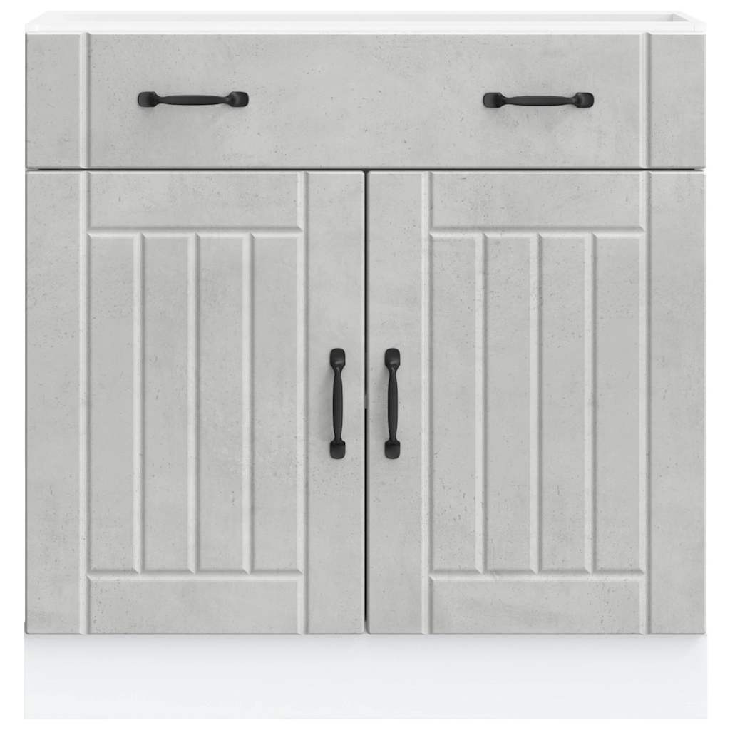 Küchen-Unterschrank Lucca Betongrau Holzwerkstoff