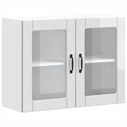 Küchen-Hängeschrank mit Glastür Lucca Hochglanz-Weiß Holzwerkstoff