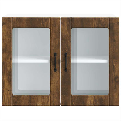 Küchen-Hängeschrank mit Glastür Lucca Räuchereiche Holzwerkstoff