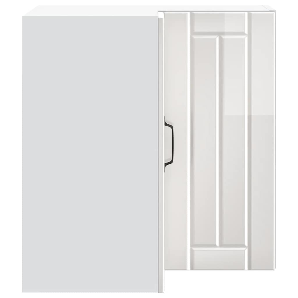 Küchen-Eckhängeschrank Lucca Hochglanz-Weiß Holzwerkstoff