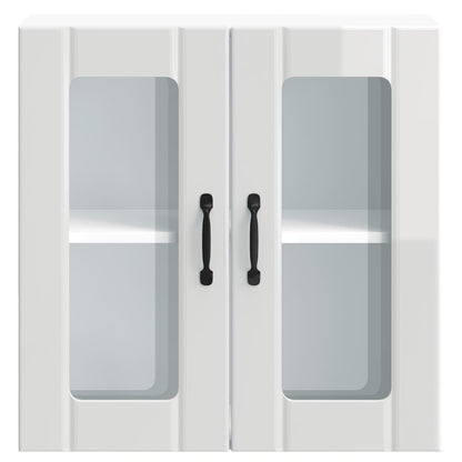 Küchen-Hängeschrank mit Glastür Lucca Hochglanz-Weiß Holzwerkstoff