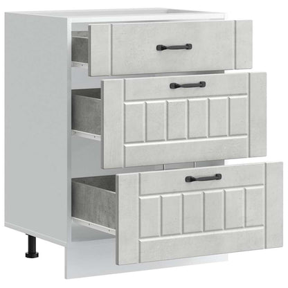 Küchen-Unterschrank Lucca Betongrau Holzwerkstoff