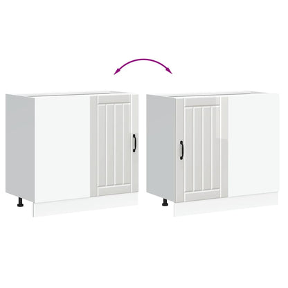 Küchenunterschrank „Lucca“ Hochglanz-Weiß Holzwerkstoff