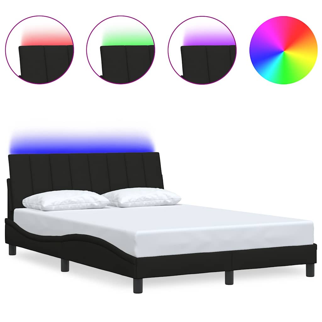 Bettgestell ohne Matratze "Hanko" Schwarz 120x200 cm Stoff