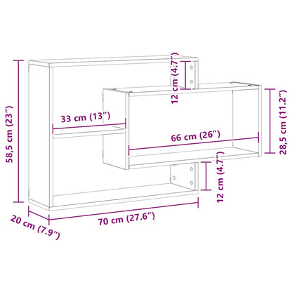 Wandregal Artisan-Eiche 104x20x58,5 cm Holzwerkstoff