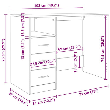 Schreibtisch Altholz-Optik 102x50x76 cm Holzwerkstoff
