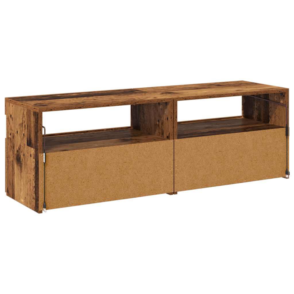 TV-Schränke mit LED-Leuchten 2 Stk. Altholz-Optik Holzwerkstoff