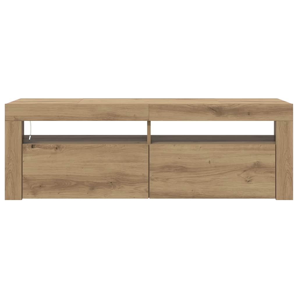 TV-Schrank mit LED Artisan-Eiche 120x35x40 cm Holzwerkstoff