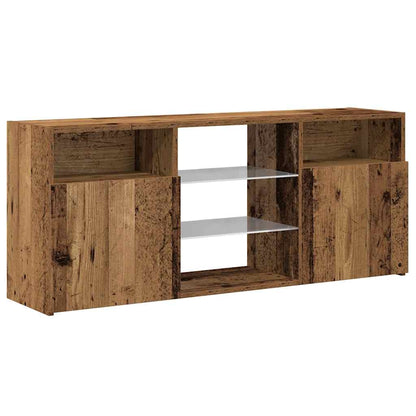 TV-Schrank mit LED-Leuchten Altholz-Optik 120x30x50 cm