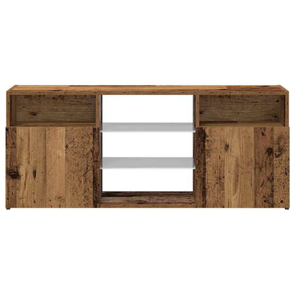 TV-Schrank mit LED-Leuchten Altholz-Optik 120x30x50 cm