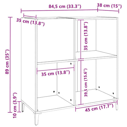 Plattenschrank Altholz-Optik 84,5x38x89 cm Holzwerkstoff