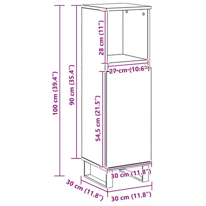 Badschrank Artisan-Eiche 30x30x100 cm Holzwerkstoff