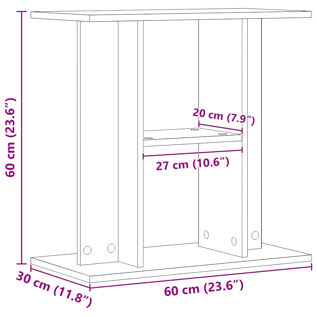 Aquariumständer Artisan-Eiche 60x30x60 cm Holzwerkstoff
