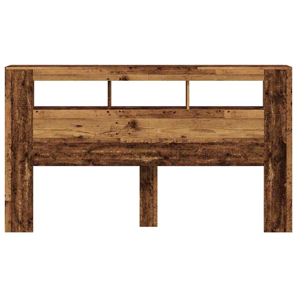 LED-Kopfteil Altholz-Optik 180x18,5x103,5 cm Holzwerkstoff