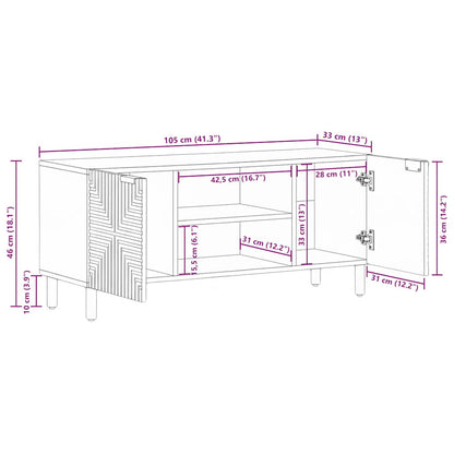 TV-Schrank 105x33x46 cm Massivholz Akazie