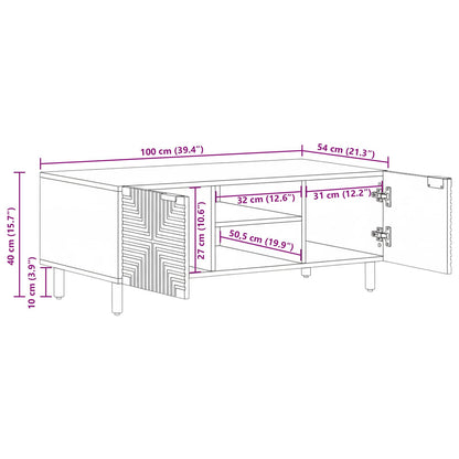 Couchtisch Braun 100 x 54 x 40 cm Massivholz Akazie