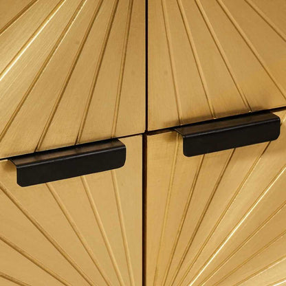 Seitenschrank mit Speicher Schwarz und Gold 60 x 33,5 x 75 cm