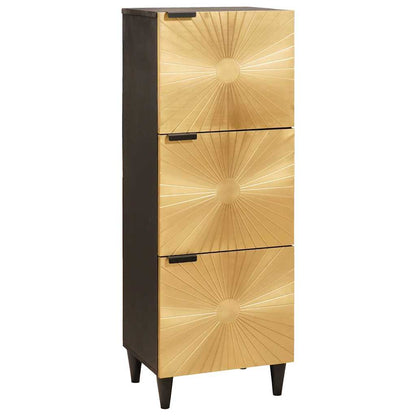 Seitenschrank mit Speicher Schwarz und Gold 40 x 33,5 x 110 cm